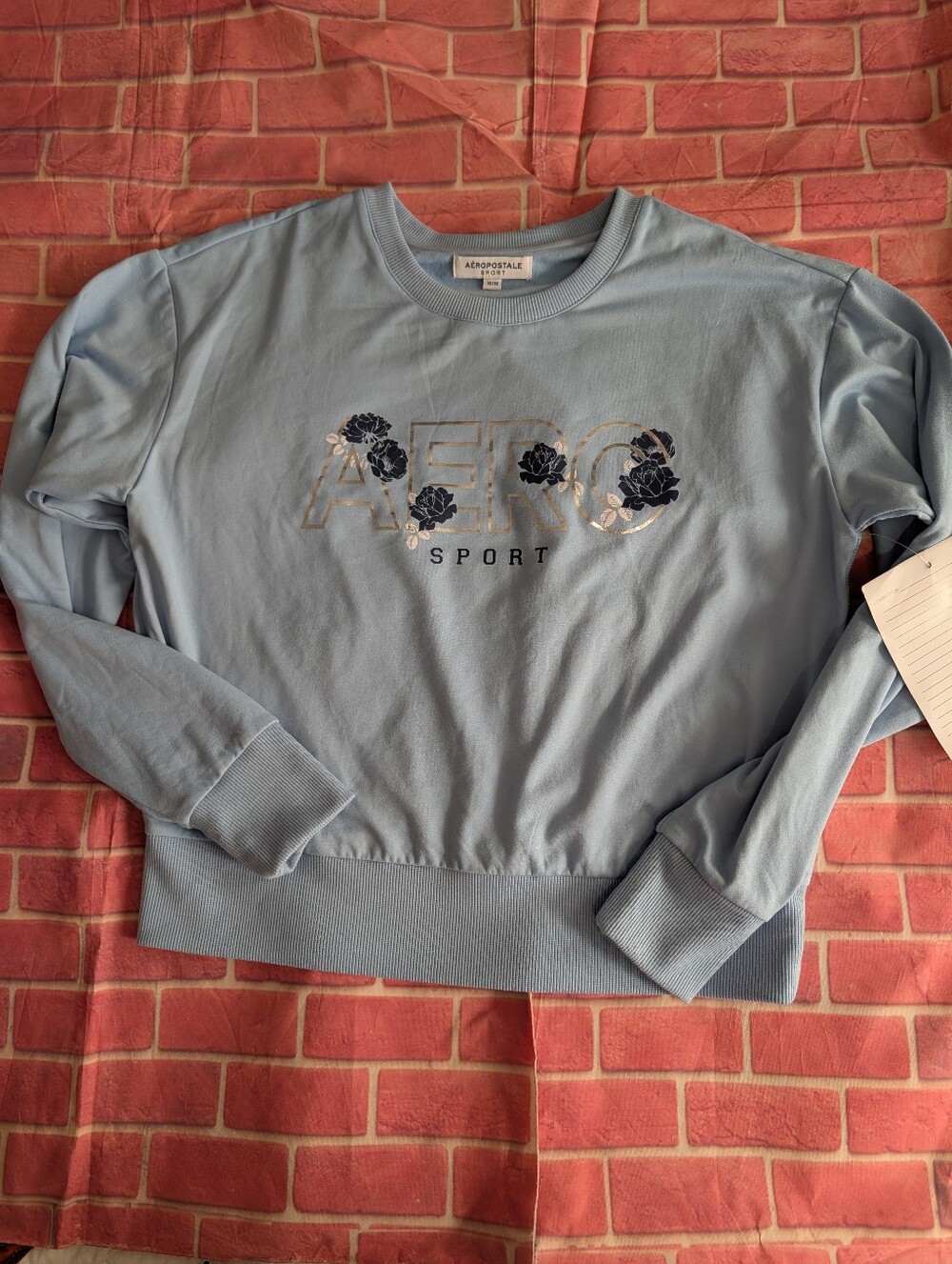 Aeropostale Light Blue AERO Sport Crewneck Sweater -
